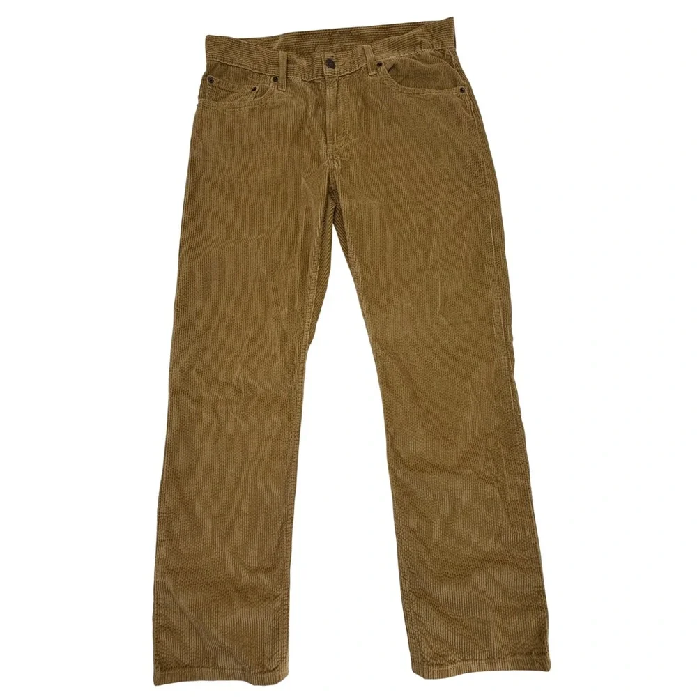 Levi Strauss Mens Tan Brown Corduroy Straight Leg Pants 31x30 A4690-1840